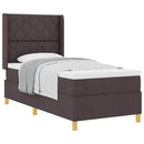 vidaXL Box Spring ágy matracmal sötétbarna 100 x 200 cm szövet