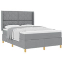 vidaXL Box Spring ágy matracmal Világosszürke 140 x 190 cm szövet