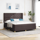 vidaXL Box Spring ágy matracmal sötétbarna 180 x 200 cm szövet