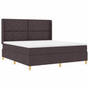 vidaXL Box Spring ágy matracmal sötétbarna 180 x 200 cm szövet