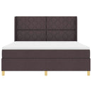 vidaXL Box Spring ágy matracmal sötétbarna 180 x 200 cm szövet
