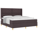 vidaXL Box Spring ágy matracmal sötétbarna 180 x 200 cm szövet