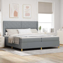 vidaXL Box Spring ágy matracmal Világosszürke 200 x 200 cm szövet