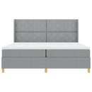 vidaXL Box Spring ágy matracmal Világosszürke 200 x 200 cm szövet