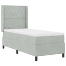vidaXL Boxrugós ágy fejtámlával Világosszürke 80 x 200 cm Bársony