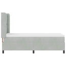 vidaXL Boxrugós ágy fejtámlával Világosszürke 80 x 200 cm Bársony
