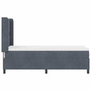vidaXL Boxrugós ágy fejtámlával Sötétszürke 80 x 200 cm Bársony
