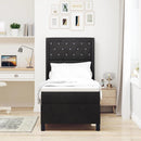 vidaXL Boxrugós ágy fejtámlával Fekete 80 x 200 cm Bársony