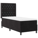 vidaXL Boxrugós ágy fejtámlával Fekete 80 x 200 cm Bársony
