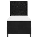 vidaXL Boxrugós ágy fejtámlával Fekete 80 x 200 cm Bársony