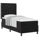vidaXL Boxrugós ágy fejtámlával Fekete 80 x 200 cm Bársony