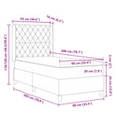vidaXL Boxrugós ágy fejtámlával Világosszürke 90 x 200 cm Bársony