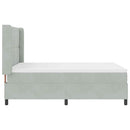vidaXL Boxrugós ágy fejtámlával Világosszürke 140 x 190 cm Bársony