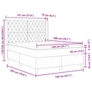 vidaXL Boxrugós ágy fejtámlával Sötétszürke 140 x 200 cm Bársony