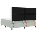 vidaXL Boxrugós ágy fejtámlával Világosszürke 180 x 200 cm Bársony
