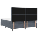 vidaXL Boxrugós ágy fejtámlával Sötétszürke 180 x 200 cm Bársony