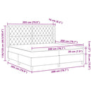 vidaXL Boxrugós ágy fejtámlával Sötétszürke 200 x 200 cm Bársony