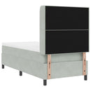 vidaXL Boxrugós ágy fejtámlával Világosszürke 80 x 200 cm Bársony