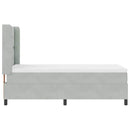vidaXL Boxrugós ágy fejtámlával Világosszürke 80 x 200 cm Bársony