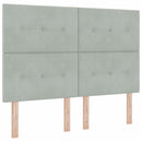 vidaXL Boxrugós ágy fejtámlával Világosszürke 160 x 200 cm Bársony