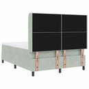 vidaXL Boxrugós ágy fejtámlával Világosszürke 160 x 200 cm Bársony