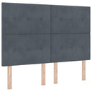 vidaXL Boxrugós ágy fejtámlával Sötétszürke 160 x 200 cm Bársony