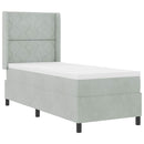 vidaXL Boxrugós ágy fejtámlával Világosszürke 80 x 200 cm Bársony