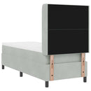 vidaXL Boxrugós ágy fejtámlával Világosszürke 80 x 200 cm Bársony