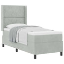 vidaXL Boxrugós ágy fejtámlával Világosszürke 80 x 200 cm Bársony