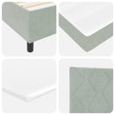 vidaXL Boxrugós ágy fejtámlával Világosszürke 90 x 200 cm Bársony