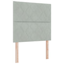 vidaXL Boxrugós ágy fejtámlával Világosszürke 90 x 200 cm Bársony