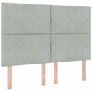 vidaXL Boxrugós ágy fejtámlával Világosszürke 140 x 190 cm Bársony