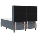 vidaXL Boxrugós ágy fejtámlával Sötétszürke 140 x 190 cm Bársony