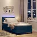 vidaXL Boxrugós ágy matracmal fejtámlával Kék 80 x 200 cm szövet