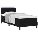 vidaXL Boxrugós ágy matracmal fejtámlával Fekete 90 x 200 cm szövet