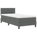 vidaXL Boxrugós ágy matracmal Sötétszürke 100 x 200 cm szövet