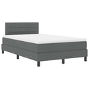 vidaXL Boxrugós ágy matracmal Sötétszürke 120 x 190 cm szövet