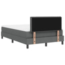 vidaXL Boxrugós ágy matracmal Sötétszürke 120 x 190 cm szövet