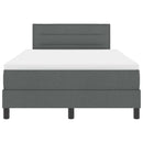 vidaXL Boxrugós ágy matracmal Sötétszürke 120 x 190 cm szövet