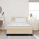 vidaXL Boxrugós ágy matracmal fejtámlával Krém 120 x 200 cm szövet