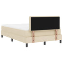 vidaXL Boxrugós ágy matracmal fejtámlával Krém 120 x 200 cm szövet