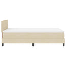 vidaXL Boxrugós ágy matracmal fejtámlával Krém 120 x 200 cm szövet