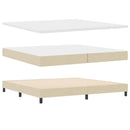 vidaXL Boxrugós ágy matracmal fejtámlával Krém 200 x 200 cm szövet
