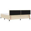 vidaXL Boxrugós ágy matracmal fejtámlával Krém 200 x 200 cm szövet