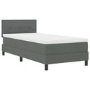 vidaXL Boxrugós ágy matracmal Sötétszürke 80 x 200 cm szövet