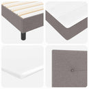 vidaXL Boxrugós ágy matracmal fejtámlával Tópszínű 80 x 200 cm szövet