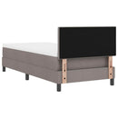 vidaXL Boxrugós ágy matracmal fejtámlával Tópszínű 80 x 200 cm szövet