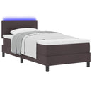 vidaXL Boxrugós ágy matracmal Sötét Barna 100 x 200 cm szövet