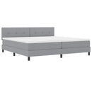 vidaXL Boxrugós ágy matracmal Világosszürke 200 x 200 cm szövet