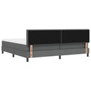 vidaXL Boxrugós ágy matracmal Sötétszürke 200 x 200 cm szövet